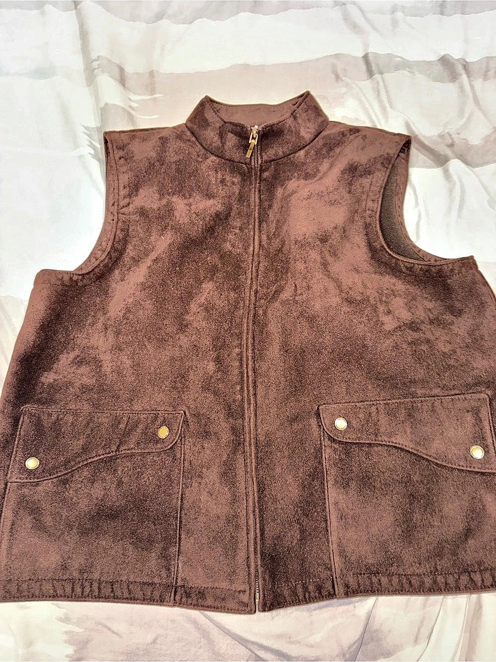 Talbots Brown Utility Vest Size Large Like New